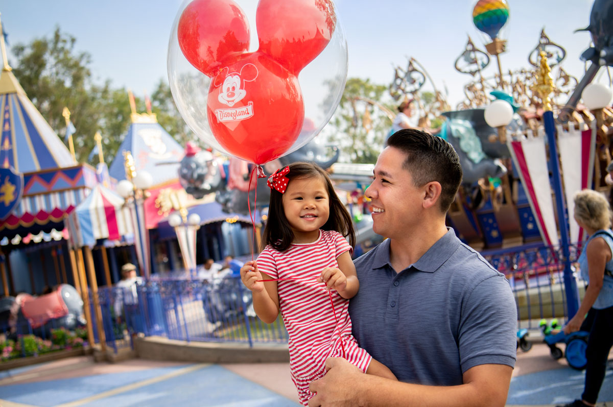 Kid holding Disneyland Balloon